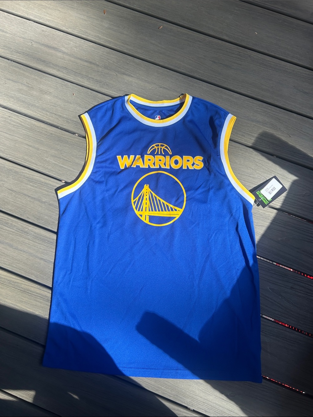 NBA Warriors Blue and Yellow Sleeveless Tank Top